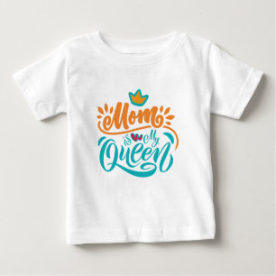 Elegante Design Typografie Mama ist meine Königin Baby T-shirt