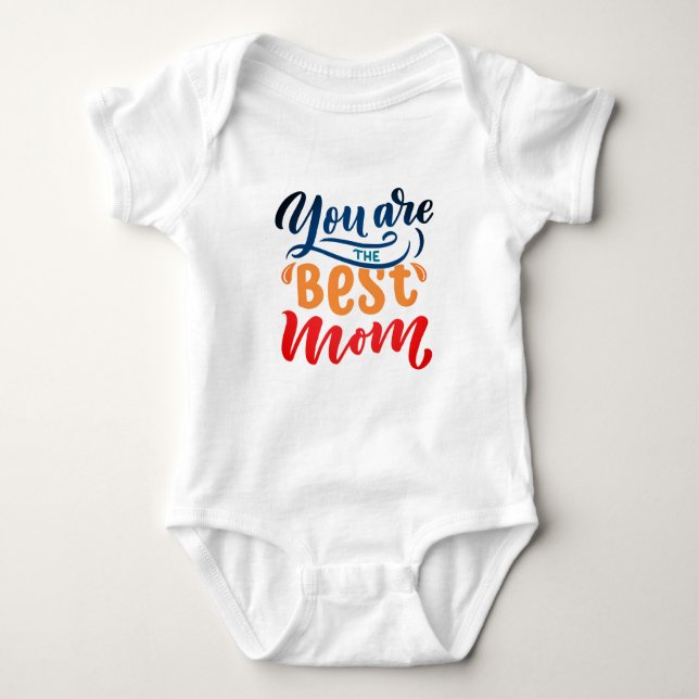 Elegante Design Typografie Sie sind die beste Mama Baby Strampler (Vorderseite)