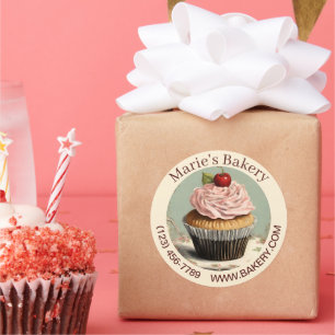 Elegante Dessert Baker Caterer Cupcake Bäckerei Runder Aufkleber