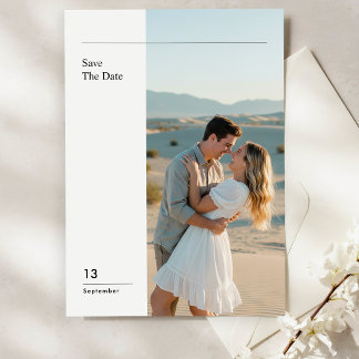 Elegante Destination-Hochzeitsfoto Save The Date Einladung