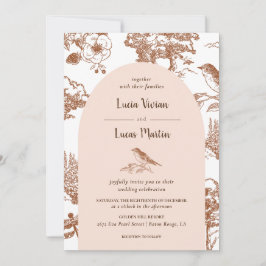 Elegante Detail Vintage Waldhochzeit Einladung