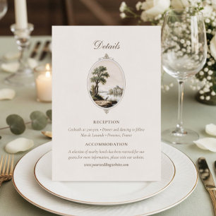 Elegante Details für eine französische Schloss-Hoc Begleitkarte