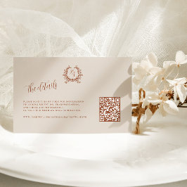Elegante Details Monogram QR Wappen Hochzeitsstift Begleitkarte