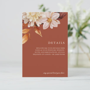 Elegante Details zur Blumenhochzeit im Herbst RSVP Karte