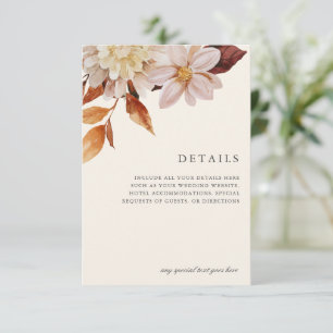 Elegante Details zur Blumenhochzeit im Herbst RSVP Karte