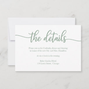 Elegante Details zur Grüne Seite Kalligrafie RSVP Karte