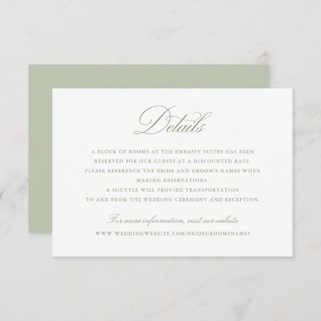 Elegante Details zur Kalligrafie-Skriptsprache Hoc Einladung (Vorne/Hinten)