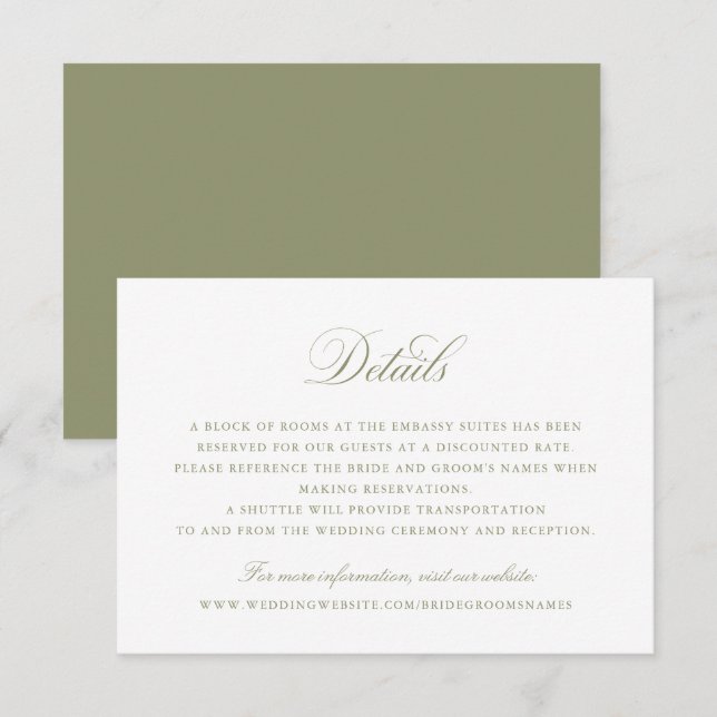 Elegante Details zur Kalligrafie-Skriptsprache Hoc Einladung (Vorne/Hinten)