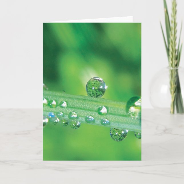 Elegante Dew Drop Note Card mit Gedicht Karte (Vorderseite)