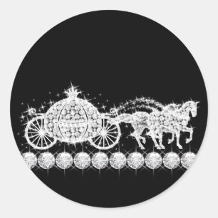 Elegante Diamant-Kutsche Prinzessin Aufkleber