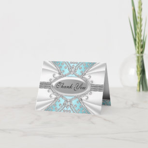 Elegante Diamantblaue Dankeskarte