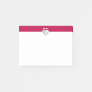 Elegante Diamanten auf Burgunderrot und Weiß Post-it Klebezettel