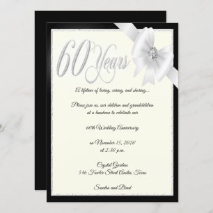 Elegante Diamond 60-Jährige Feier Einladung