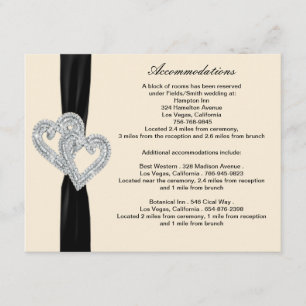 Elegante Diamond Black Ribbon Einschließkarten Begleitkarte
