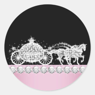 Elegante Diamond Carriage Pink Princess Stickers