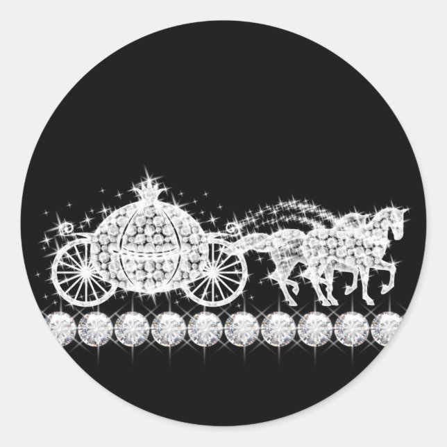 Elegante Diamond Carriage Princess Stickers (Vorderseite)