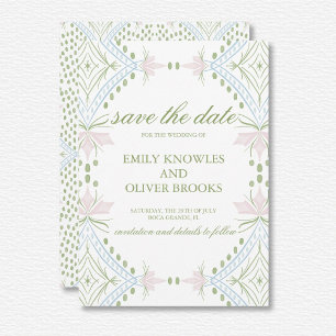 Elegante Diamond Pattern Wedding Save The Date