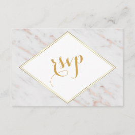 Elegante Diamond Rose Gold Marble UAWG RSVP Karte