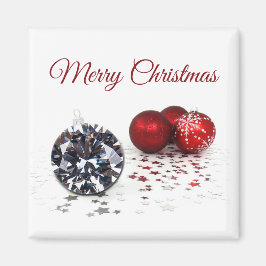 Elegante Diamond und Rote Weihnachtsschmuck Magnet