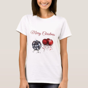 Elegante Diamond und Rote Weihnachtsschmuck T-Shirt
