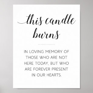 Elegante diese Candle Burns Gedenkhochzeit Poster