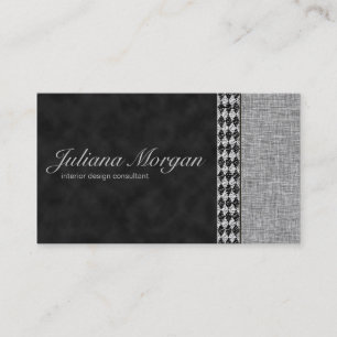 Elegante Digital Black Suede und Crinkle Harlequin Visitenkarte