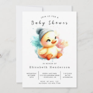 Elegante Digital Duck Baby Shower Einladung