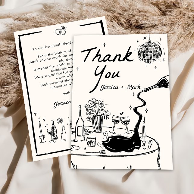 Elegante Disco Wedding Dankeschön Card Einladung (Von Creator hochgeladen)