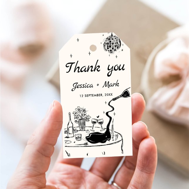 Elegante Disco Wedding Vielen Dank Geschenkanhänger (Von Creator hochgeladen)