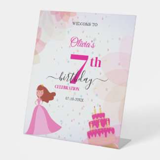 Elegante Disney-Prinzessinnen-Geburtstagsfeier Sockelschild