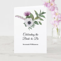 Elegante Distel-Blumen-Bridal-Shower in Lila