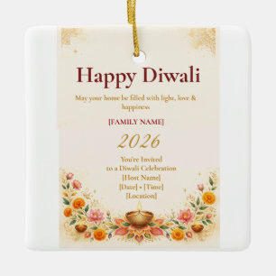 Elegante Diwali-Grußkarte Keramikornament