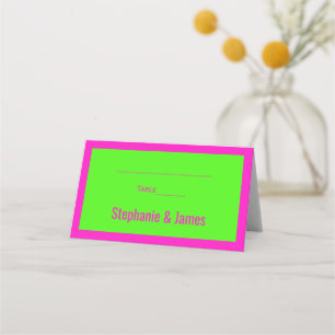 Elegante DIY-Farben Limettengrün Schockierendes Ro Platzkarte