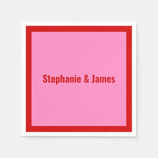 Elegante DIY-Farben Rosa #3 Rot Serviette (Vorderseite)