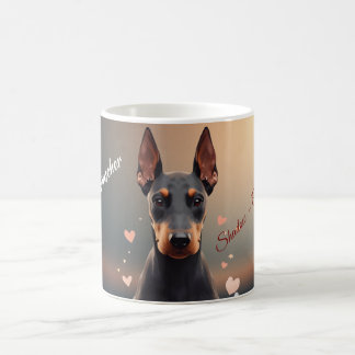 Elegante Dobermann-Silhouette-Tasse – Persona Kaffeetasse