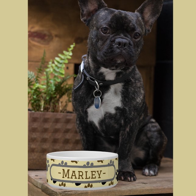 Elegante Dog Pfoten Creme für Heimtiere Schüssel (Elegant Dog pet paws cream customized pet bowl)