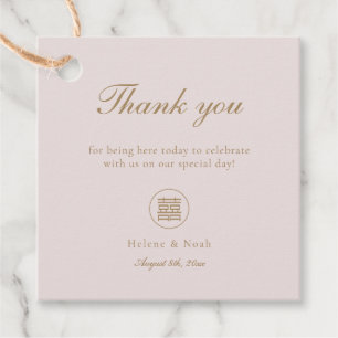 Elegante Doppelglücklichkeit Rosa Moderne Asiatisc Geschenkanhänger