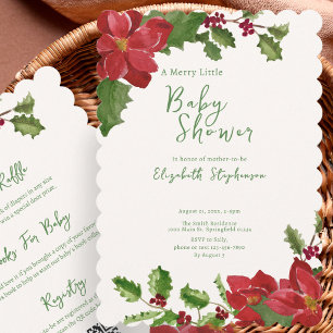 Elegante doppelseitige Weihnachts-Baby-Party-Einla Einladung