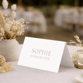 Elegante doppelseitige weiße Hochzeitsplatzkarte