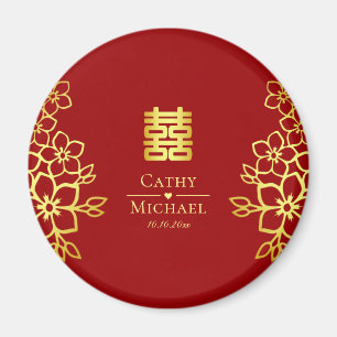 Elegante doppelte Glückseligkeit Chinesische Hochz Magnet
