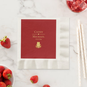 Elegante doppelte Zufriedenheit Rose Chinesische H Serviette