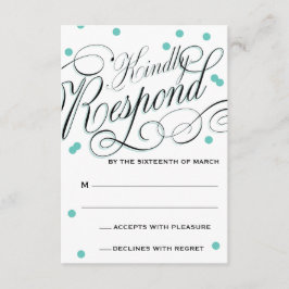 Elegante Dot Blue Response RSVP Karte