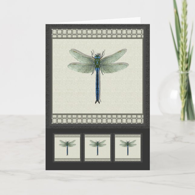 Elegante Dragonfly Feiertagskarte (Vorderseite)