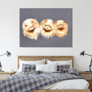 Elegante drei persische Katzen Vintage-Feliden Leinwanddruck
