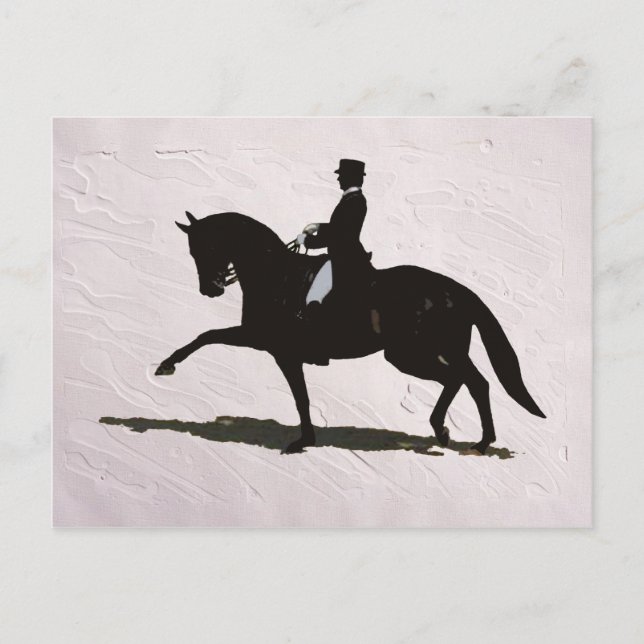 Elegante Dressage Horse & Rider Postkarte (Vorderseite)