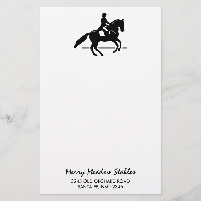 Elegante Dressage Rider Darstellend Pirouette Briefpapier (Vorderseite)