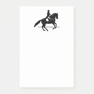 Elegante Dressage Rider Darstellend Pirouette Post-it Klebezettel