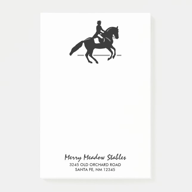 Elegante Dressage Rider Darstellend Pirouette Post-it Klebezettel (Vorderseite)