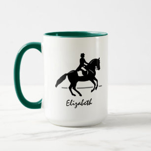 Elegante Dressage Rider Darstellend Pirouette Tasse