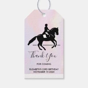 Elegante Dressur Rider on Watercolor Vielen Dank Geschenkanhänger